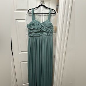 NWT Birdy Grey Elyse XL sea glass bridesmaid dress with cutout.